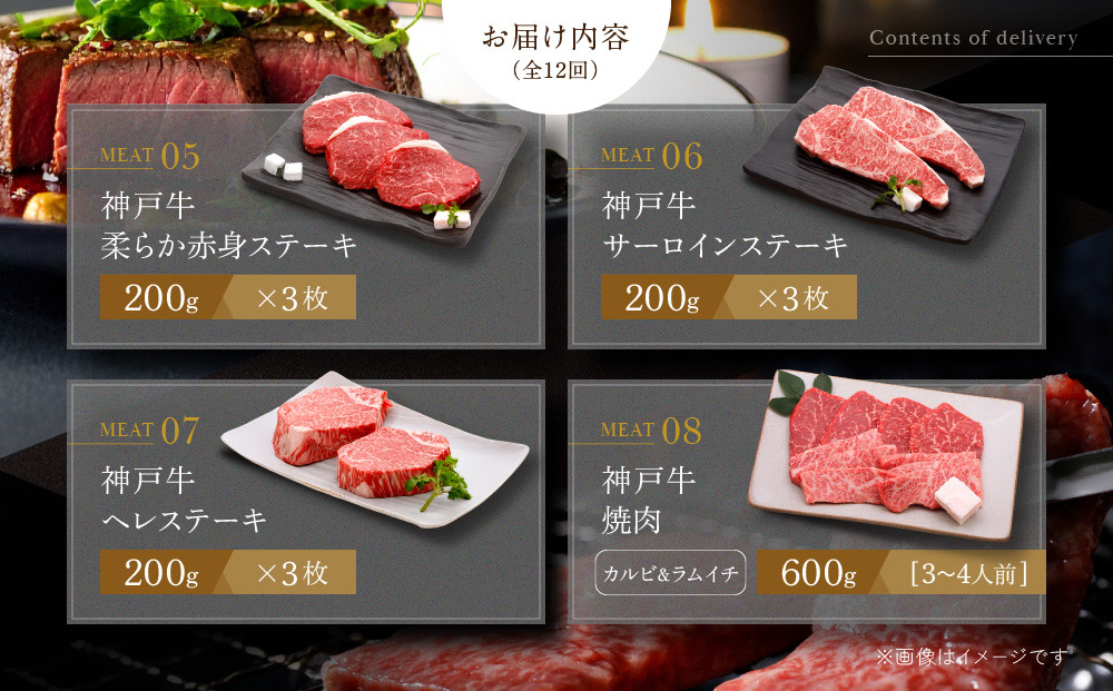 お届け日が自由に選べる！神戸牛定期便（12回コース）