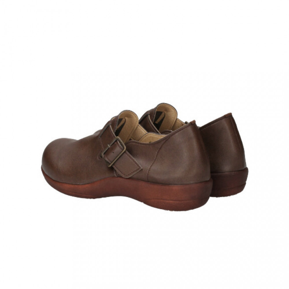 ベルトコンフォートシューズ｜ブラウン L(24.0cm) レディース スリッポン 幅広 甲高 外反母趾 ゆったり幅 大人気 靴