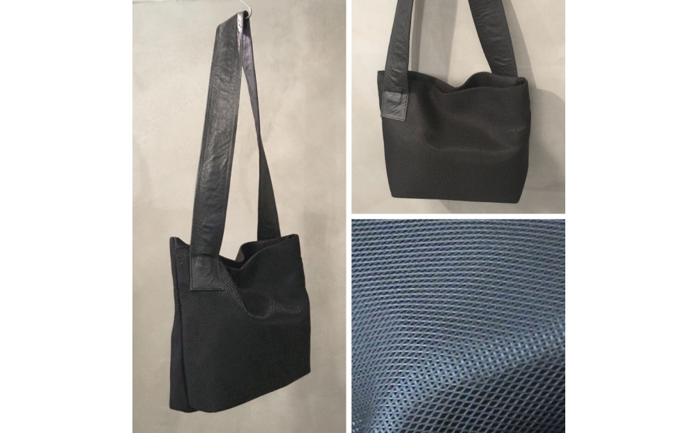【-Less】DIA MESH／アシンメトリーショルダーバッグ　Ｍ （ブラック） LMSB-7002