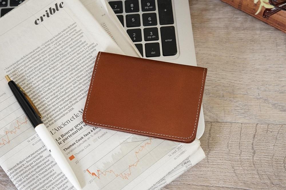 【ダークブラウン】FOOTANブランド 本革名刺入れ