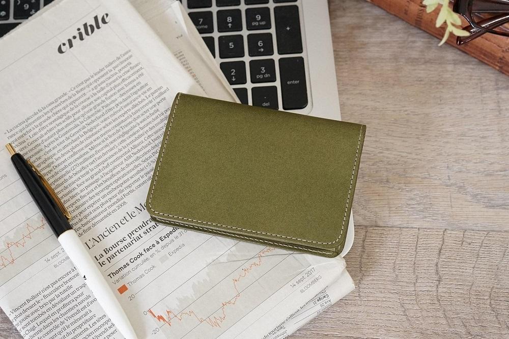 【ディープグリーン】FOOTANブランド 本革名刺入れ