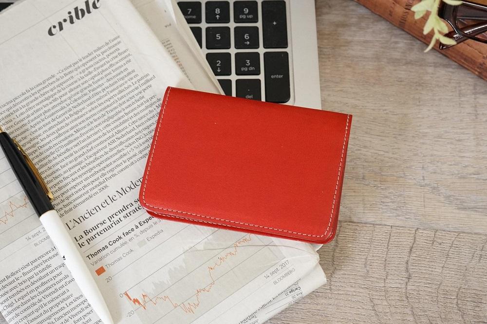 【ワインレッド】FOOTANブランド 本革名刺入れ