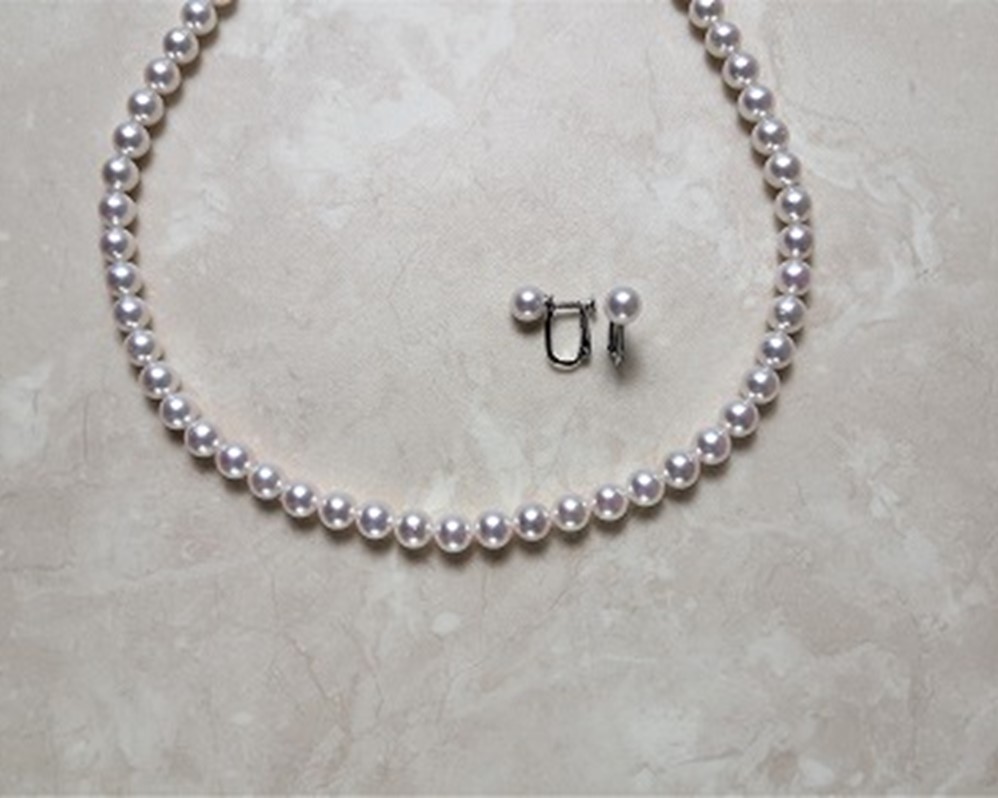 特選　あこや真珠ネックレス＆イヤリングセット　　