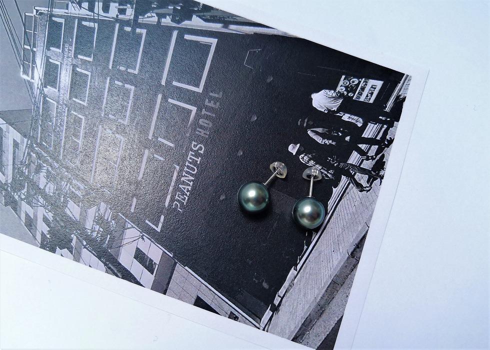 特選　黒蝶真珠ピアス　　