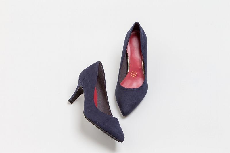 神戸シューズプレミアムライン　7cmヒール【ネイビー】