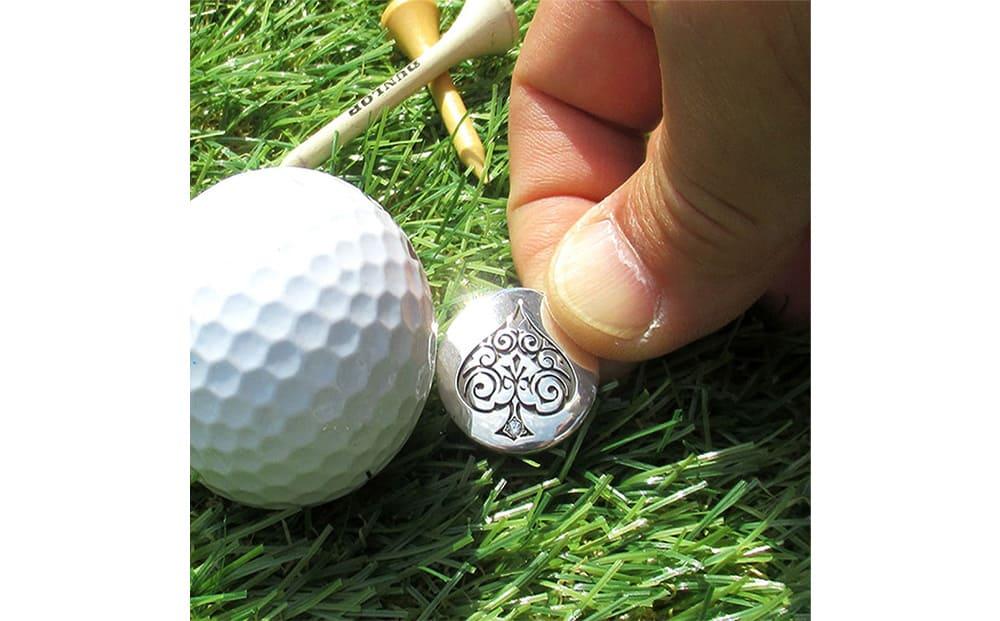 銀製　ゴルフマーカー スペード マグネット付き MS-041