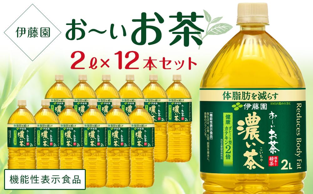 【機能性表示食品】お～いお茶　濃い茶　 2L×2ケース（12本）│  おーいお茶 緑茶 飲み物 ペットボトル飲料 飲料 備蓄 ストック