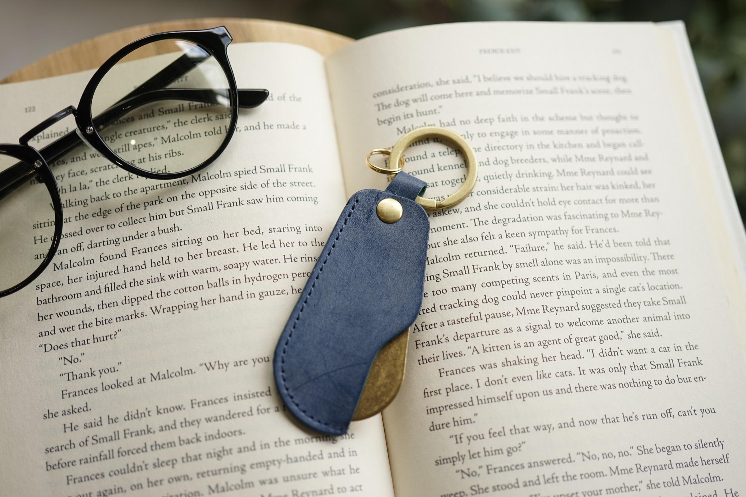 本革 スライド靴べら シューホーン [espoir-エスポワール] 【ネイビー】