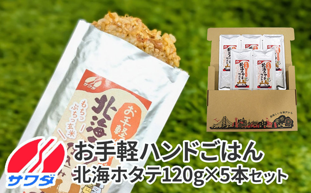 【ふるさと納税】お手軽ハンドごはん 北海ホタテ 120g×5本 セット レトルト パウチ 非常食 防災 アウトドア ゴロっと北海ホタテの焦がし醤油 ほたて 帆立 澤田食品