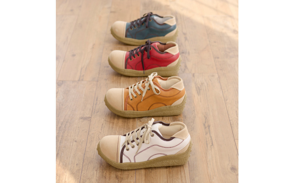 メンズポルカ｜ポルカ｜アイボリー  LL【44】(27.5cm) メンズ スニーカー 幅広 甲高 外反母趾 ゆったり 3E 大人気 厚底 靴