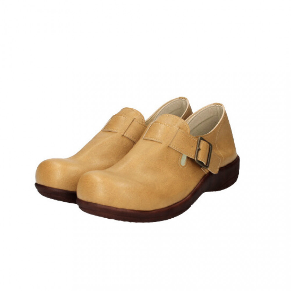 ベルトコンフォートシューズ｜マスタード S(23.0cm) レディース スリッポン 幅広 甲高 外反母趾 ゆったり幅 大人気 靴