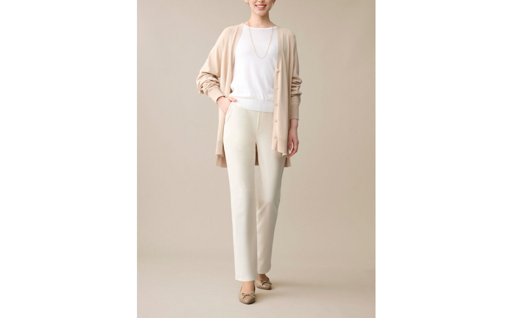 【B-THREE/ビースリー】ペットの抜け毛や花粉がつきにくい  ストレートパンツ(870031)