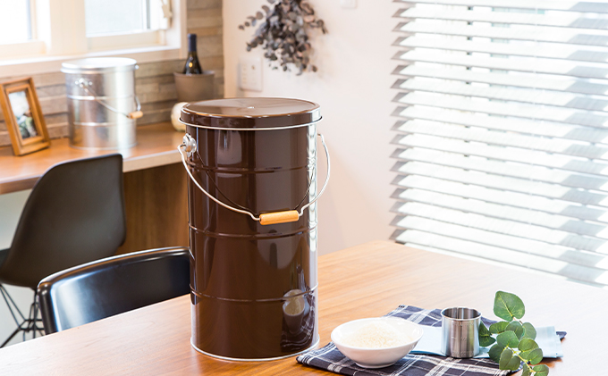 バケツ職人が作るトタンの米びつ・10kg／純国産 防虫 インテリア【赤】