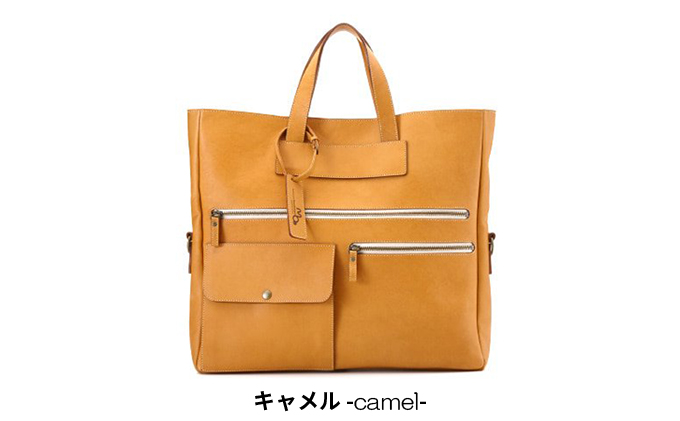 ビジネスに使える本革3Wayバッグ（キャメル）