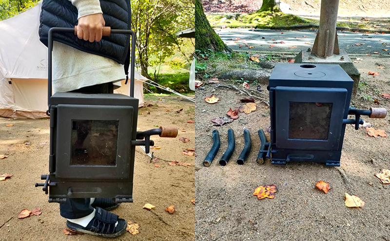 持ち運びが出来る屋外用暖炉（KoshikiCubE）