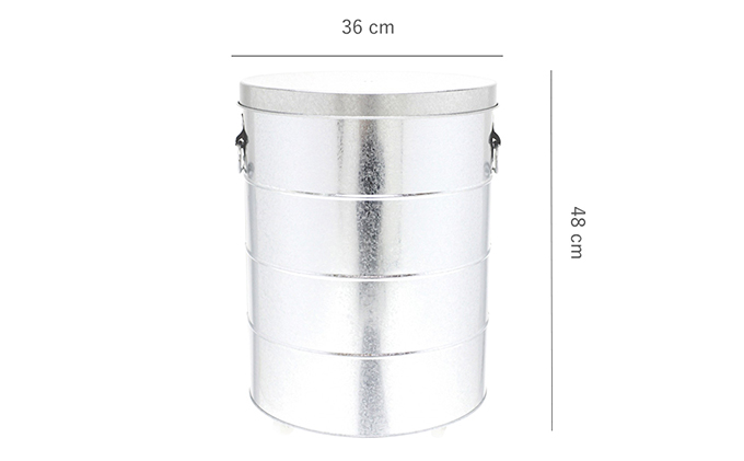 バケツ職人が作るトタンの米びつ・30kgキャスター付／純国産 防虫 インテリア【赤】