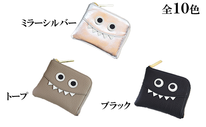 【ビビットピンク】思わず誰かに見せたくなるモンスターL字ミニ財布/コンパクト