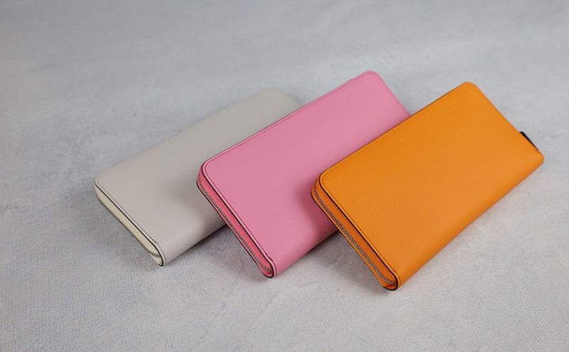 防水革 ラウンドジップ長財布 ブラック ベージュ グリーン ブルー ピンク オレンジブラック レザー ユニセックス 財布 ウォレット 本革 日本製 職人手づくり 姫路市 兵庫県 ブルー