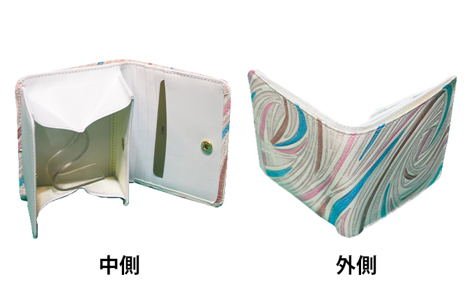 姫路革細工 BOX小銭入付 札入「蝶・赤」