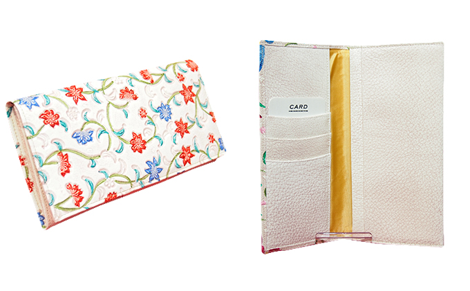 姫路革細工 長札入「波ピンク」