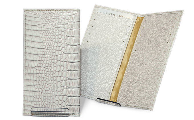 姫路革細工 カードケース「ワニの型押し」