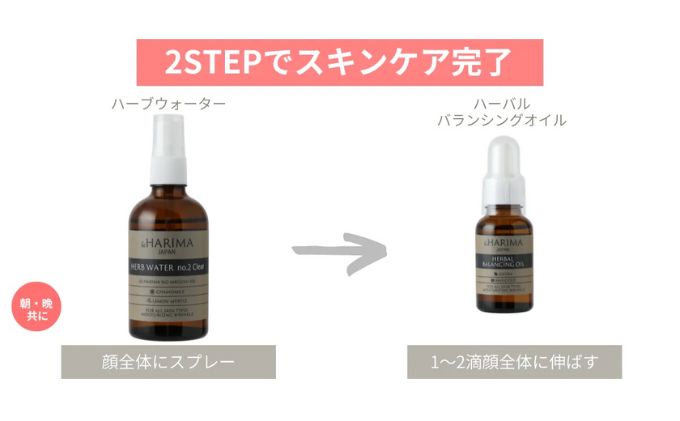 はりまパーフェクトSET（化粧水・オイル）「兵庫播磨の温泉水」の源泉と、播磨産のオーガニックハーブ使用 No.2　クリア
