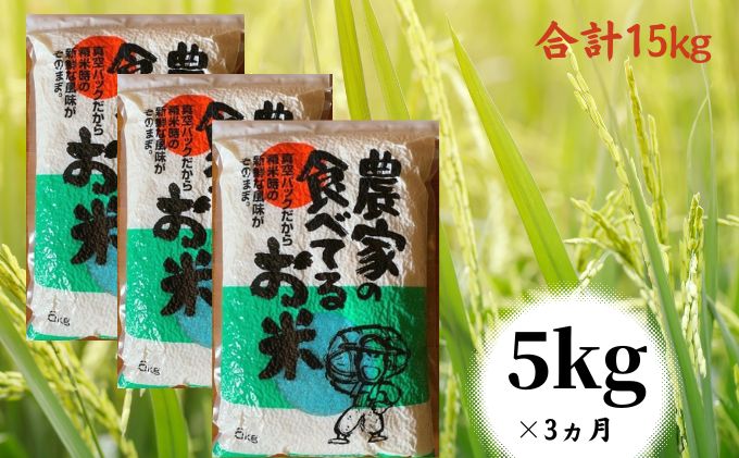 【令和7年度産】定期便　5kg 3ヵ月「農家の食べてるお米」3ヵ月連続お届け　毎月 ライス ご飯 主食 ストック 日持ち 備蓄品 保存食 兵庫県産 姫路市産 産地直送 3回