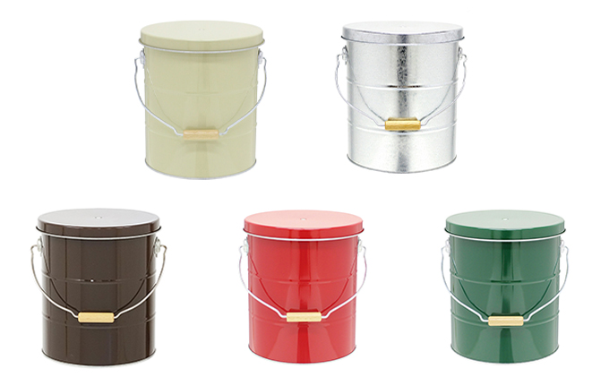 バケツ職人が作るトタンの米びつ・5kg／純国産 防虫 インテリア【シルバー】