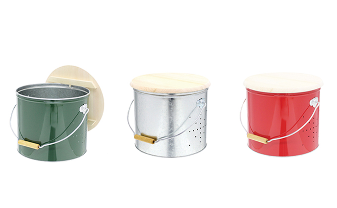 バケツ職人が作る野菜ストッカー大サイズ／純国産 インテリア【赤】