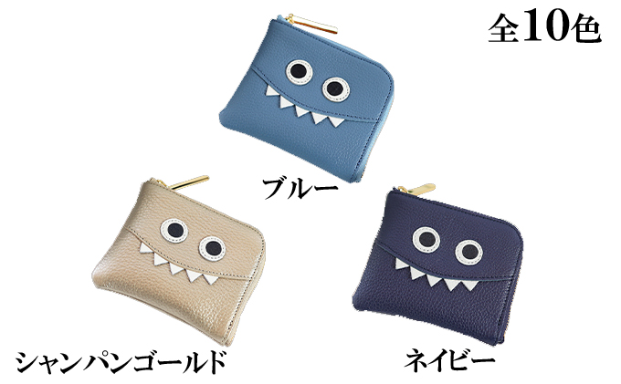 【ビビットピンク】思わず誰かに見せたくなるモンスターL字ミニ財布/コンパクト