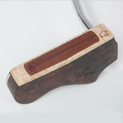 【ウッドパター】いい音がするトーンウッドパター　ピン型　ラップ塗装デザイン【贈り物にも!】