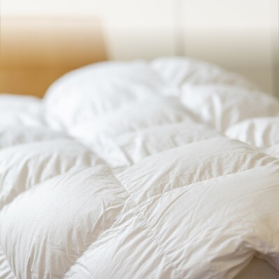 ポーランド産コウダ種ホワイトグース ダウン93% 薄め冬用羽毛ふとん ダブルサイズ