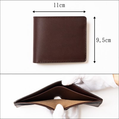 HEDGE 革の風合い抜群!カード収納に特化した二つ折り財布 兵庫県たつの市産牛革使用