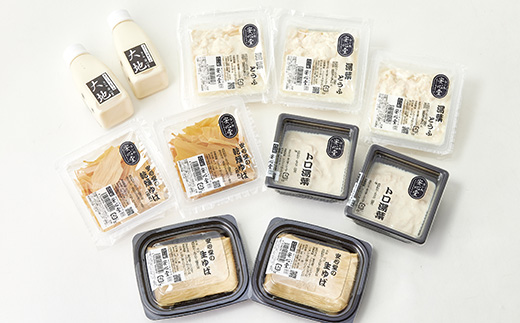 湯葉の貴婦人　　四種の湯葉関連製品と成分無調整豆乳のお楽しみセット【配送不可地域：離島・北海道・沖縄県・東北】