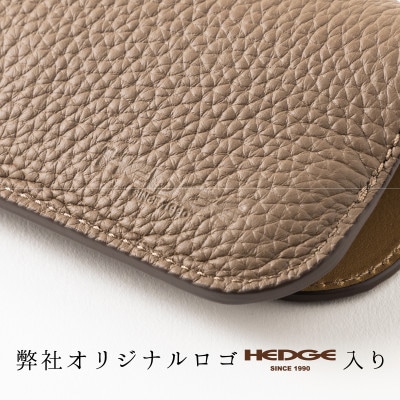 シンプルメガネケース(トープ×ゴールド) 兵庫県たつの市産牛革 シュリンク型押し　HEDGE
