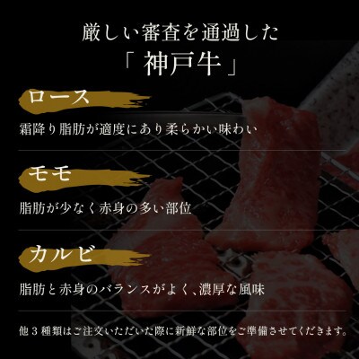 和牛セレブの神戸牛6種の希少部位焼肉セット500g(黒折箱)【配送不可地域：離島】