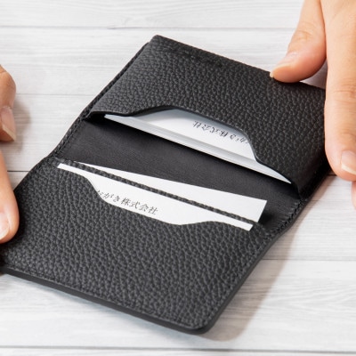 ドイツペリンガー社製クロムレザー シュランケンカーフの名刺入れ(ブラック)HEDGE