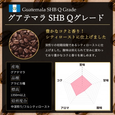 コーヒー豆 スペシャリティ Qグレード認証豆 グアテマラ SHB 中深煎り 1kg(500g×2)