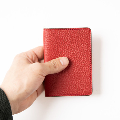 HEDGE　たつの市産牛革を使った免許用カードケース(レッド)1個