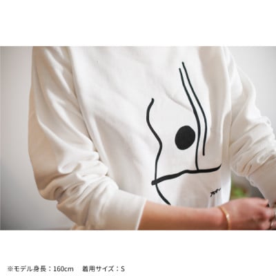 ギターストラップ専門店708worksのオリジナルスウェット【ホワイトBK:Sサイズ】