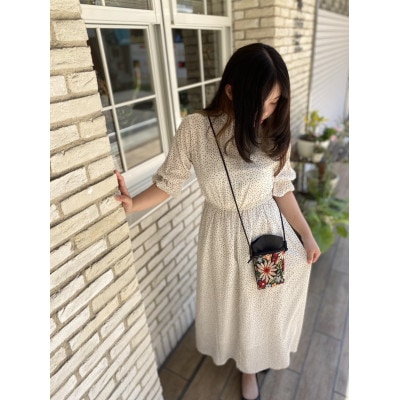 ゴブラン織りの外ポケット付き、とにかくかる～い携帯ポシェット【配送不可地域：沖縄県】