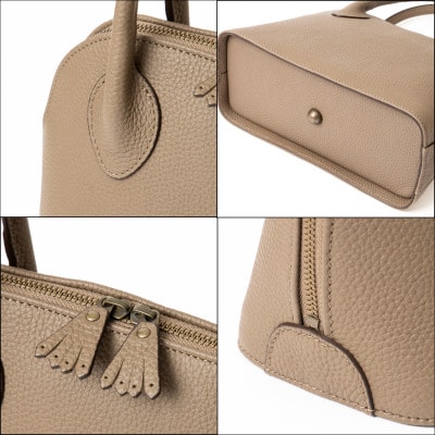 たつの市産シュリンク型押し牛革 レディースハンドバッグ 上品な女性を演出する革鞄です　HEDGE