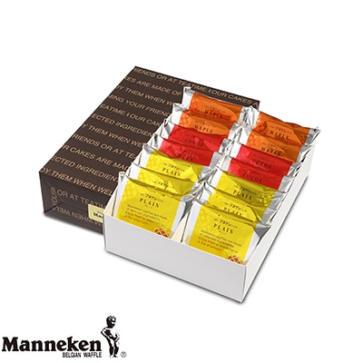 マネケン ベルギーワッフル 14個入ギフトセット プレーン ココア メープル(TP14-PCMG)