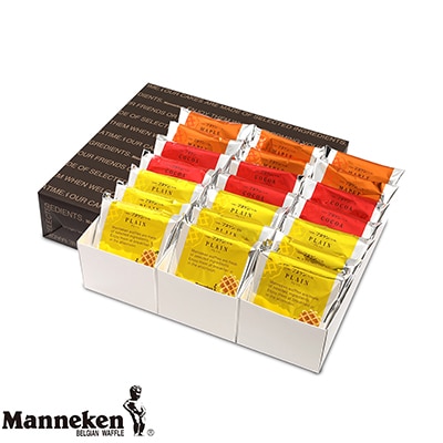 マネケン ベルギーワッフル 21個入ギフトセット プレーン ココア メープル(TP21-PCMG)