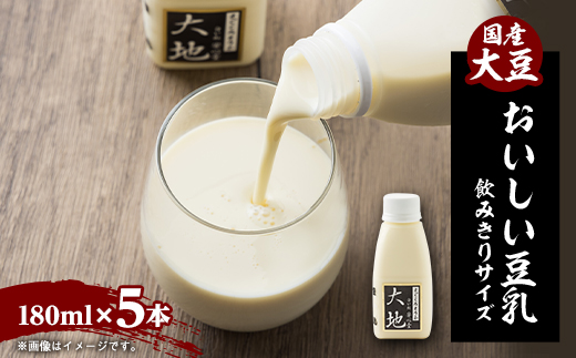 【こんな豆乳飲んだことない!】濃くて甘～いおいしい豆乳飲みきりサイズ 180ml - 5本セット【配送不可地域：離島・北海道・沖縄県・東北】