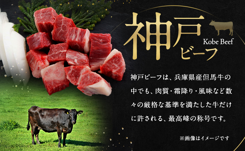 【淡路島産 黒毛和牛 神戸ビーフ】  訳アリ・不揃い・部位ミックス　サイコロステーキ　500g 兵庫県 洲本市 淡路島