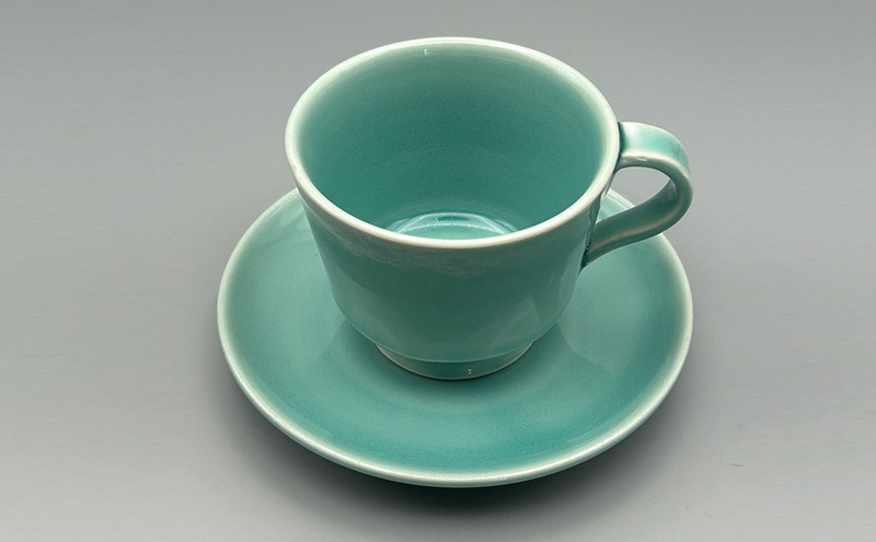 青釉 コーヒーカップ ＆ ソーサー 陶器 化粧箱入り 食器 食洗機可 カップアンドソーサー ギフト 贈答 兵庫県 洲本市 淡路島