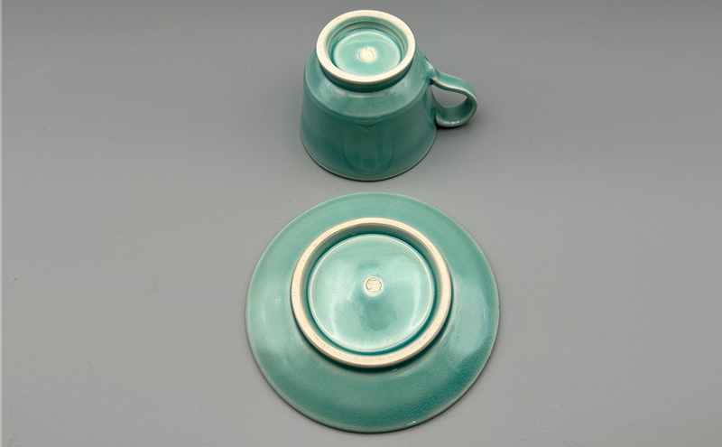 青釉 コーヒーカップ ＆ ソーサー 陶器 化粧箱入り 食器 食洗機可 カップアンドソーサー ギフト 贈答 兵庫県 洲本市 淡路島