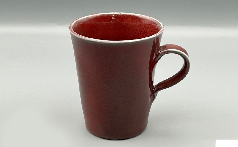 辰砂 マグカップ 陶器 化粧箱入り 食器 食洗機可 食洗器 コップ ギフト 贈答 日本製 兵庫県 洲本市 淡路島