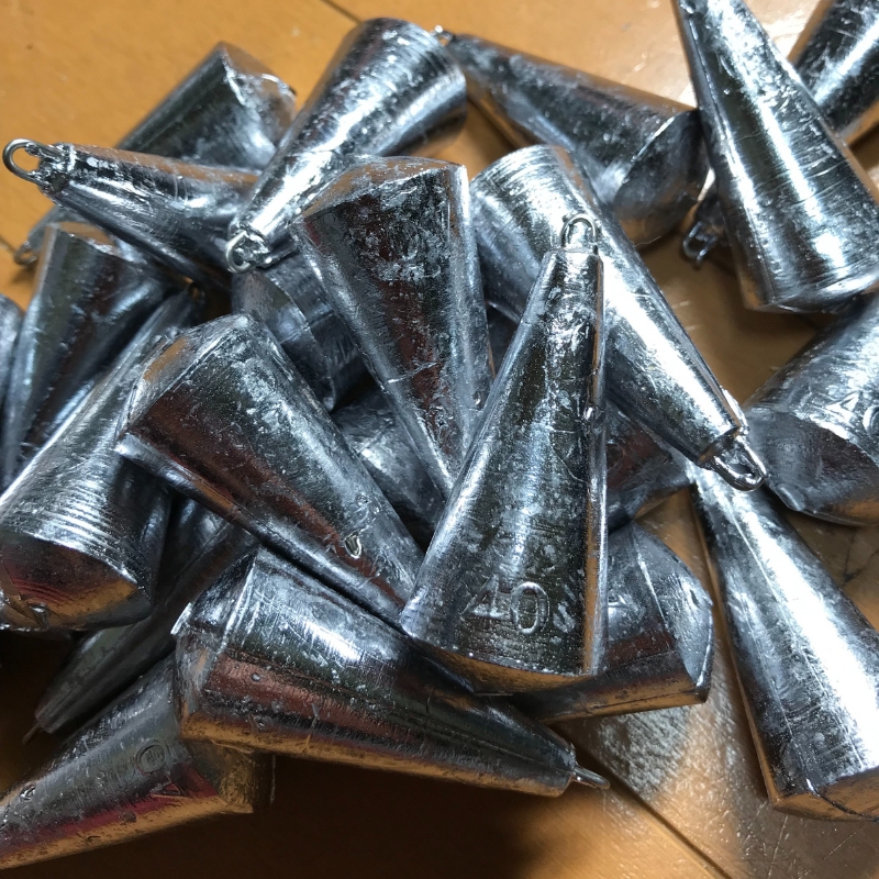 釣鐘オモリ 40号 25個 セット 詰め合わせ 釣り 釣鐘 オモリ 釣り用品 兵庫県 洲本市 淡路島